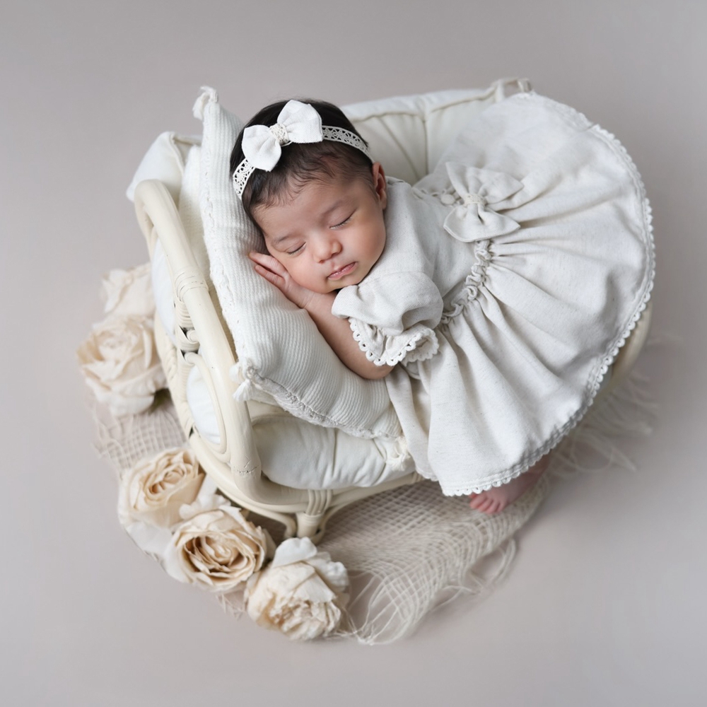 Baby Nursery Set - Pasgeboren fotografie rekwisieten babymeisjeskleding kanten rug