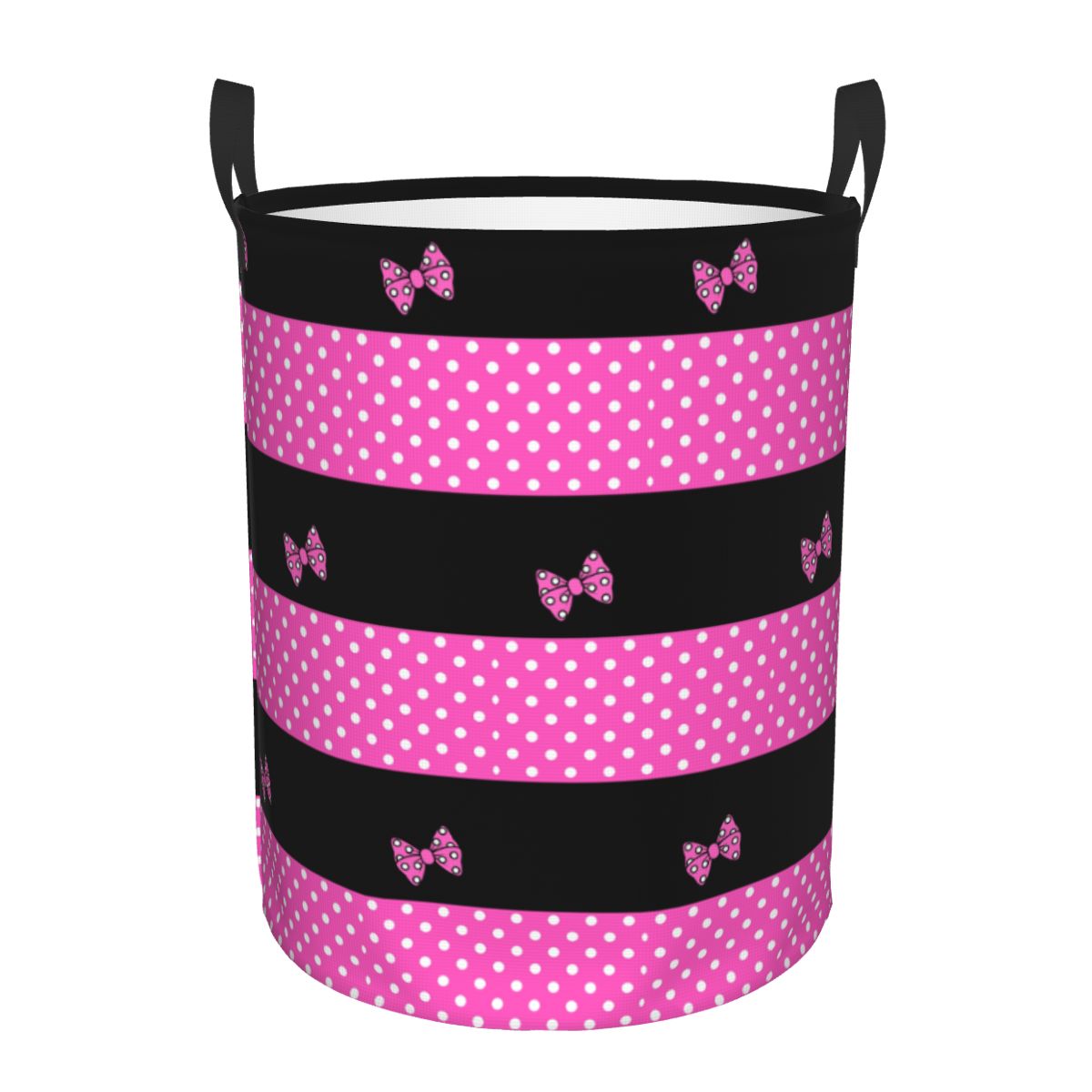 Baby Nursery Items - Aangepaste Roze Minnie Polkadots Wasmand Opvouwbare