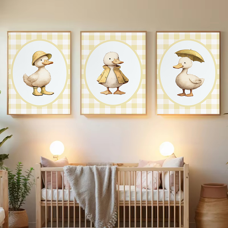 Baby Nursery Yellow Walls - Silly Nursery Little Duck Geel Gingham