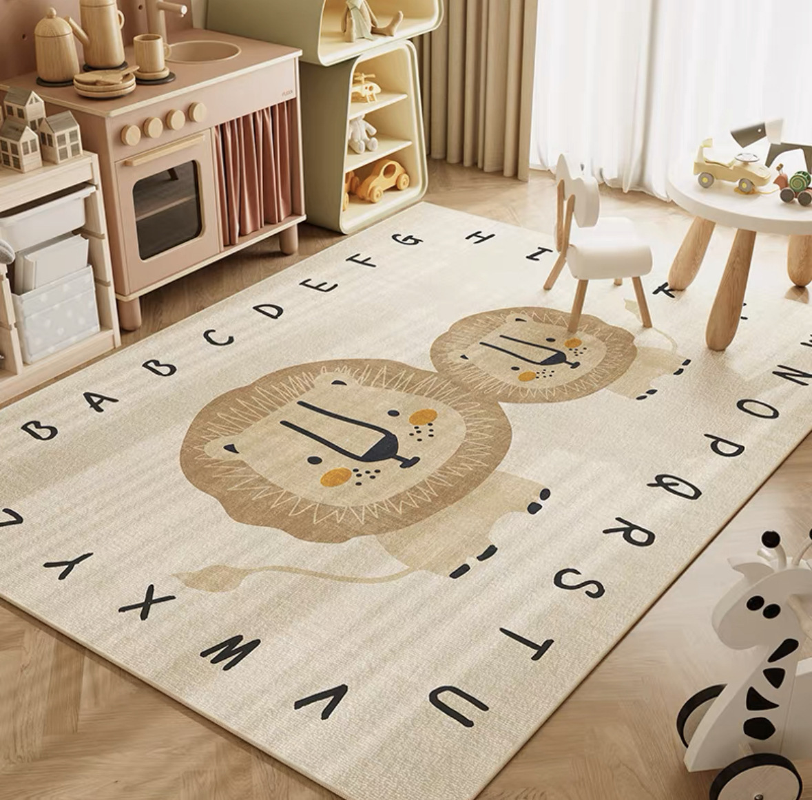 Baby Nursery Neutral - VIKAMA Neutrale Cartoon Leeuw Baby Kruipmat