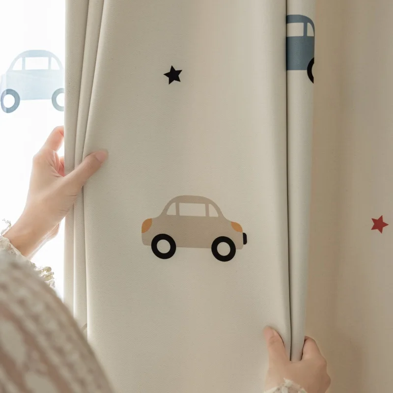 Blackout Curtain Nursery - Cartoon Leuke Print Auto Patroon Verduisterende