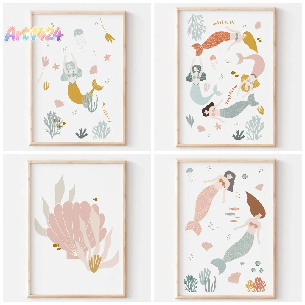 Baby Nursery Themes Girl - Boho kinderkamer oceaan thema roze schelpen