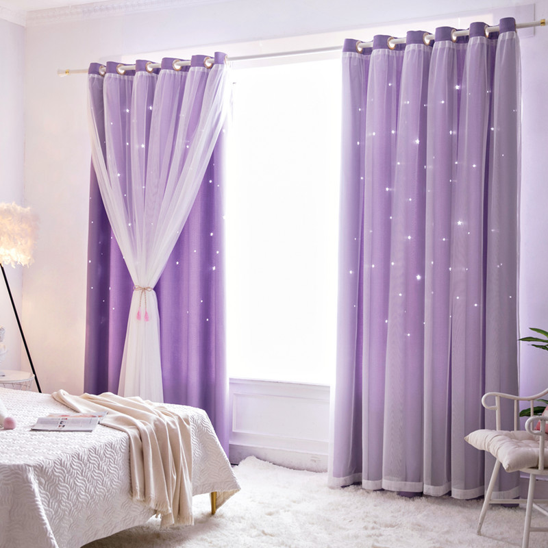 Blackout Curtain Nursery - Gratis maatwerk kindergordijn uitgeholde sterren gordijn