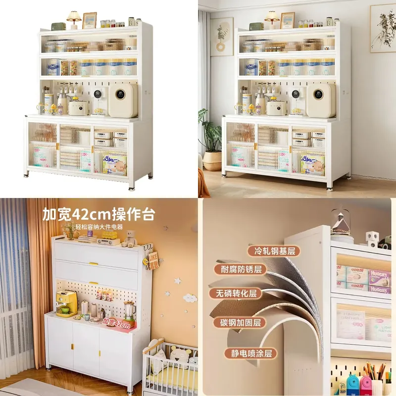 Baby Nursery Table - Stalen babyvoedingstafel met opbergplank, grote capaciteit,