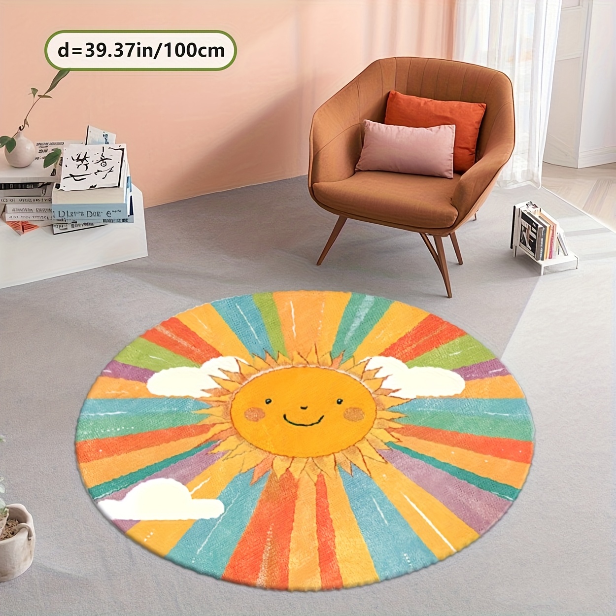 Baby Nursery Themes Girl - Schattig pluche rond zon-regenboog kinderkleed, kinderkamerdecoratie,