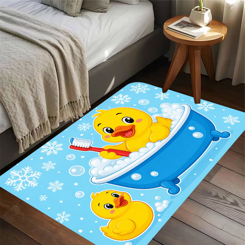 Baby Nursery Yellow - Schattige gele eend badflanellen mat, kindercartoon