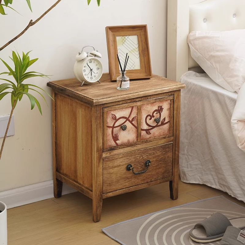 Baby Nursery Table - Nachtkastje van natuurlijk hout, waterdichte afwerking,
