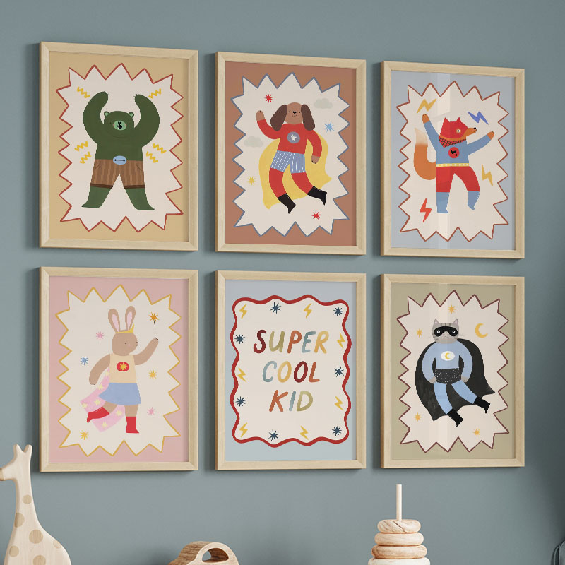 Baby Nursery Items - Grappige cartoon super coole kinderkamer wanddecoratie