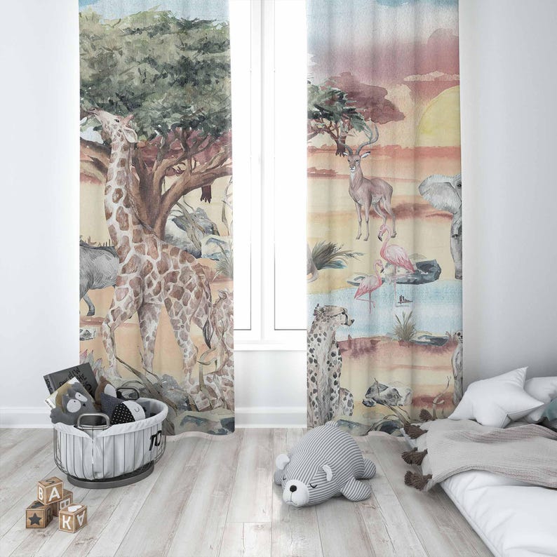 Safari Dieren Gordijn Kinderka - Blackout Curtain Nursery recensie en prijs