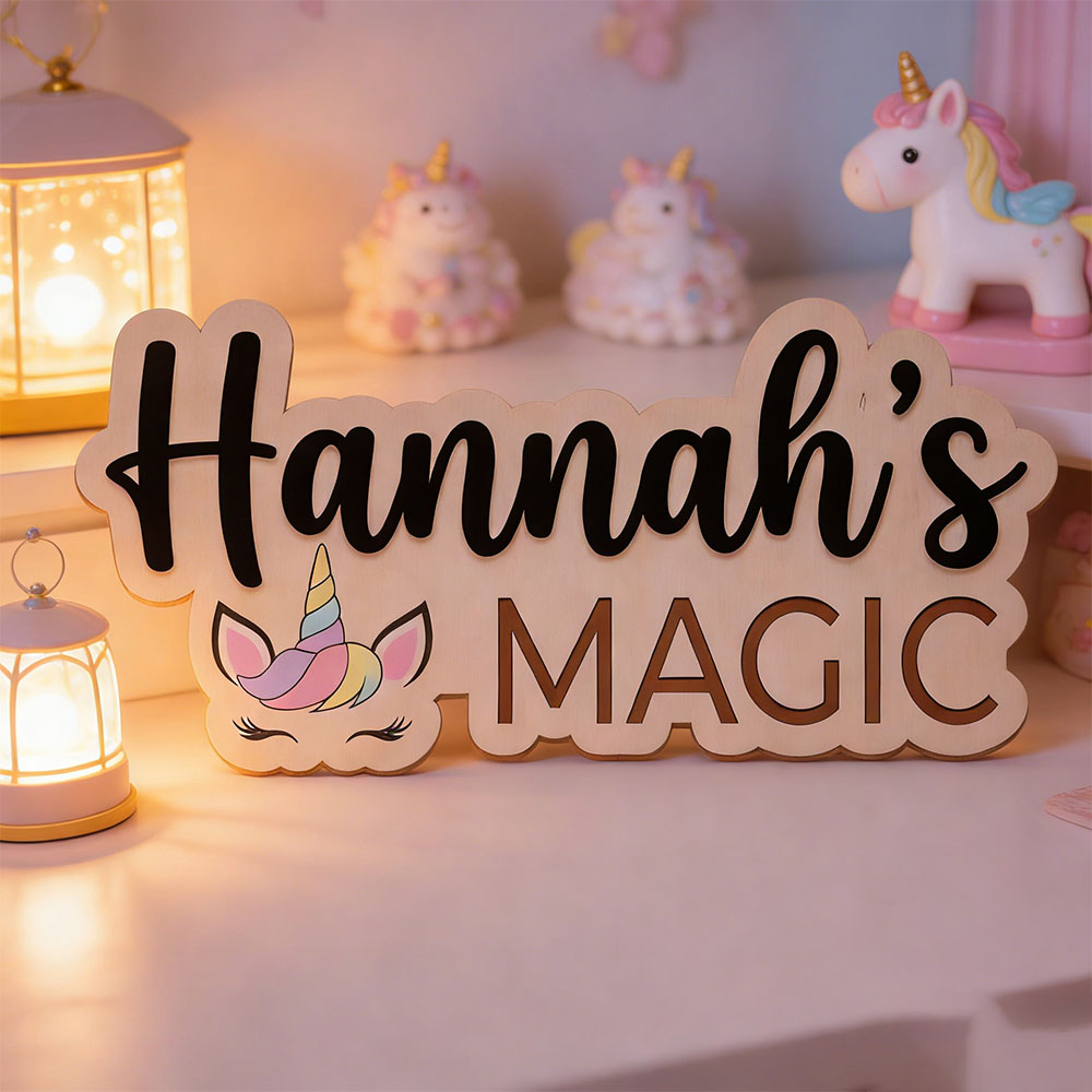 Aangepaste Unicorn Magic Name  - Baby Nursery Themes Girl recensie en prijs