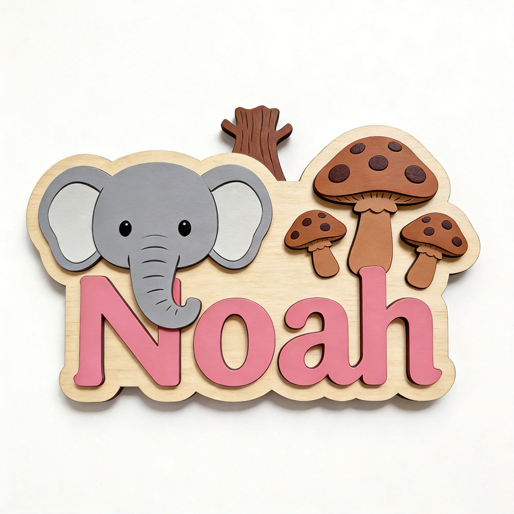 Aanpasbare cartoon olifant & p - Baby Nursery Themes Girl recensie en prijs