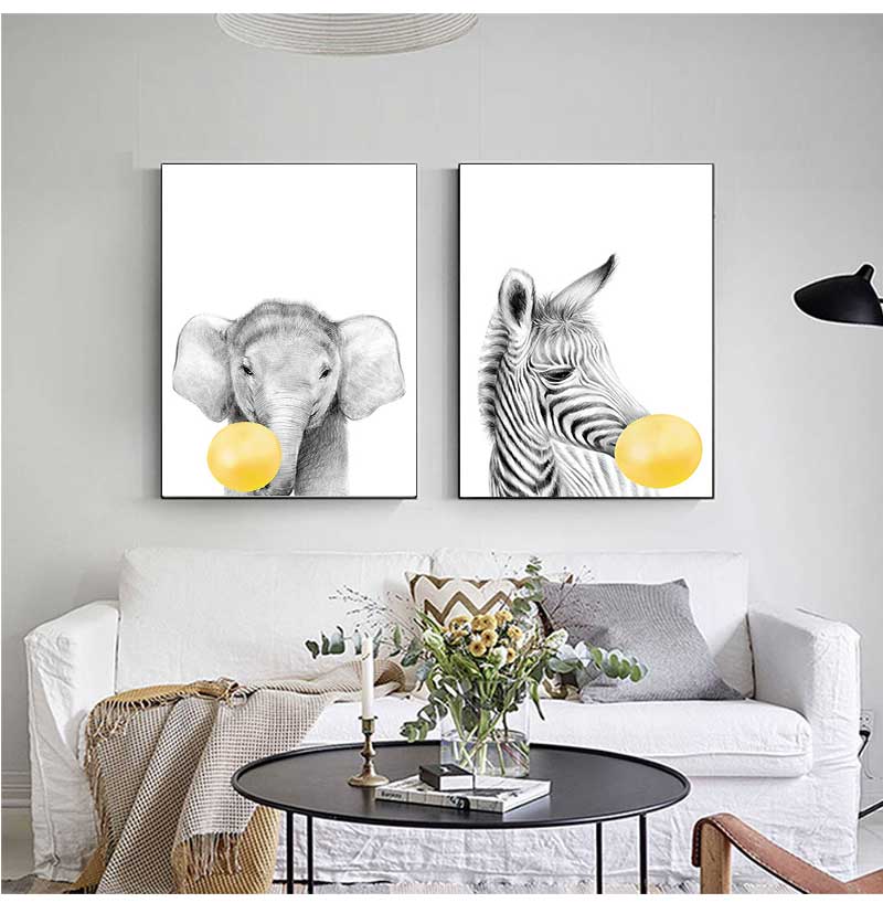 Babykamer gele ballonnen dier  - Baby Nursery Yellow Walls recensie en prijs
