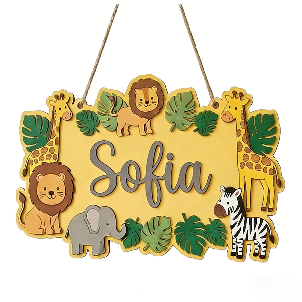 Gepersonaliseerd Safari-naambo - Baby Nursery Yellow recensie en prijs