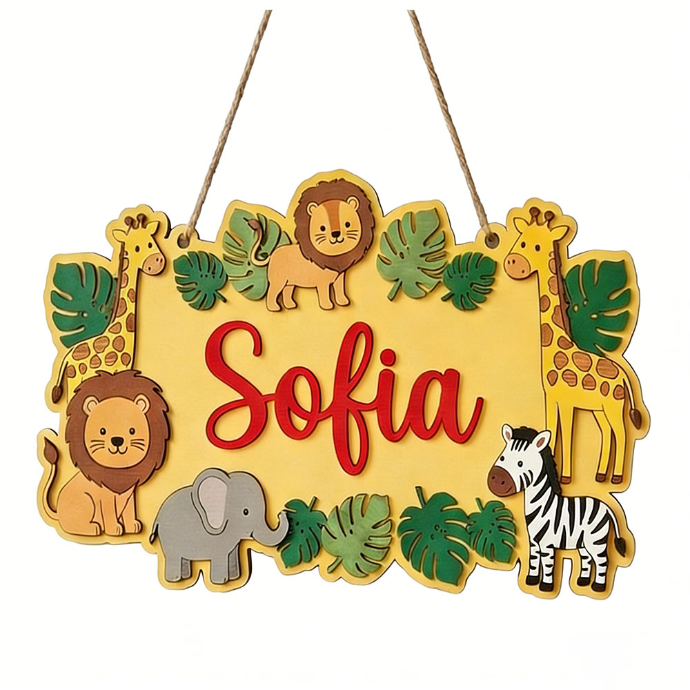 Gepersonaliseerd Safari-naambo - Baby Nursery Yellow recensie en prijs