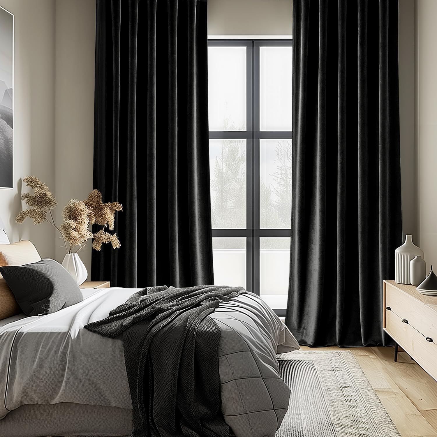 Zwart fluwelen gordijnen 96 in - Blackout Curtain Nursery recensie en prijs