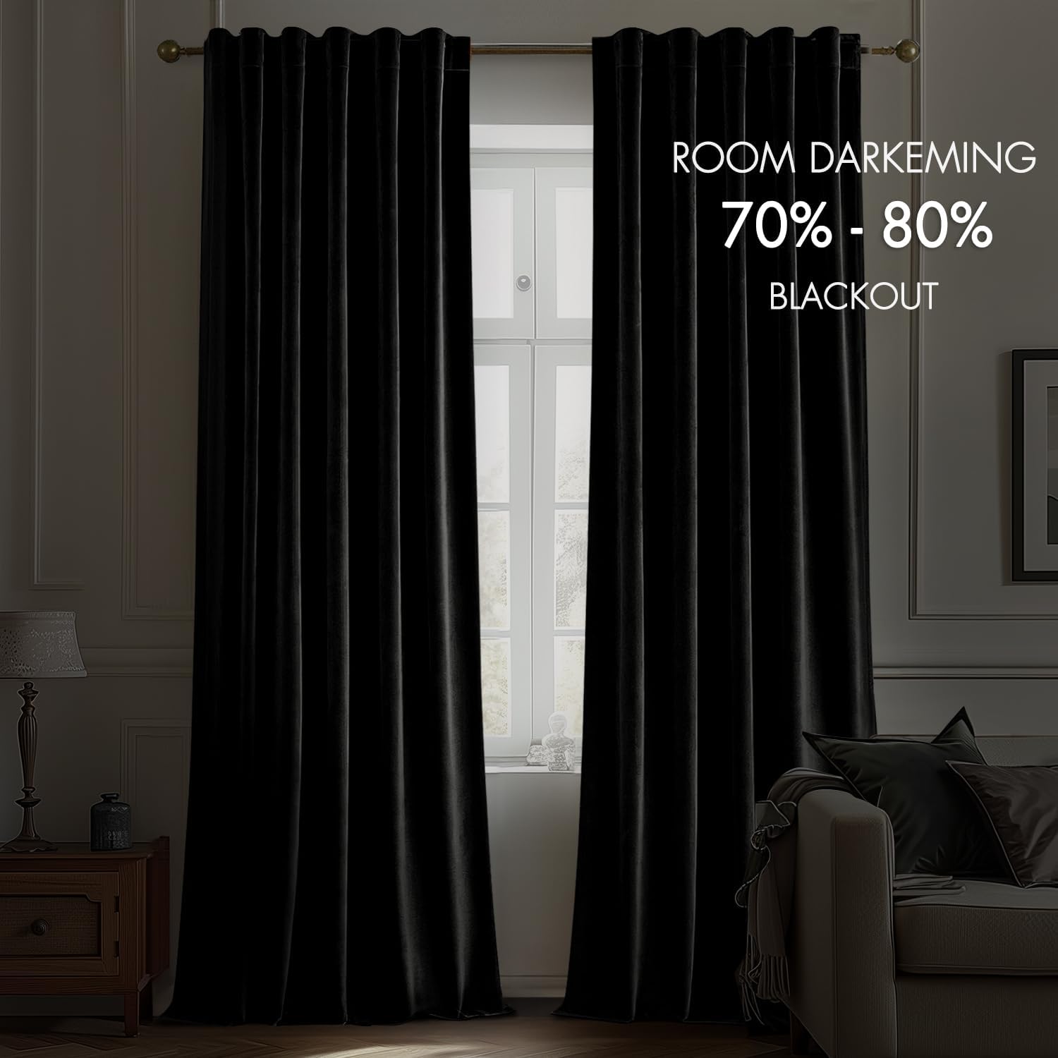 Zwart fluwelen gordijnen 96 in - Blackout Curtain Nursery recensie en prijs