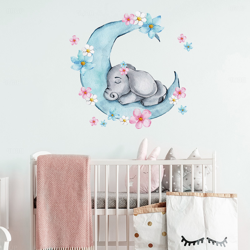 Aquarel Slapen Baby Olifant Op - Baby Nursery Panelling recensie en prijs