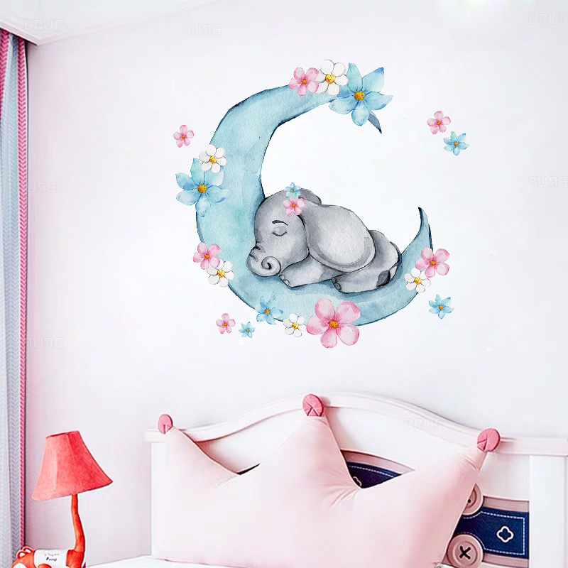 Aquarel Slapen Baby Olifant Op - Baby Nursery Panelling recensie en prijs