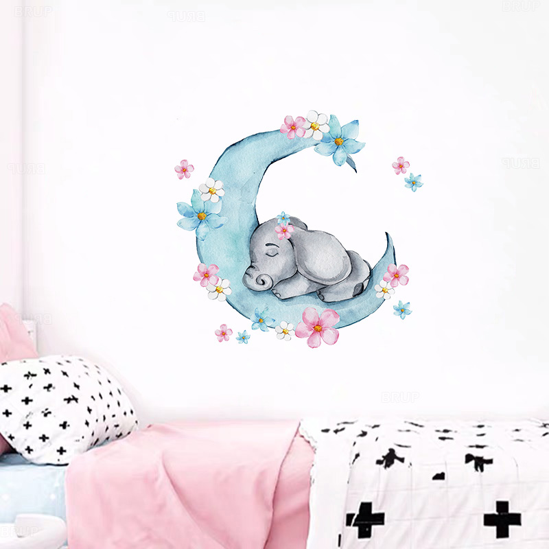 Aquarel Slapen Baby Olifant Op - Baby Nursery Panelling recensie en prijs