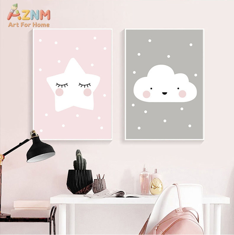 AZNM Leuke Cartoon Maan Wolk S - Baby Nursery Neutral recensie en prijs
