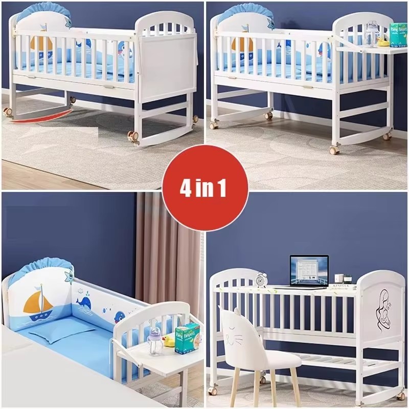 Houten babybedje met klamboe e - Baby Nursery Sale recensie en prijs