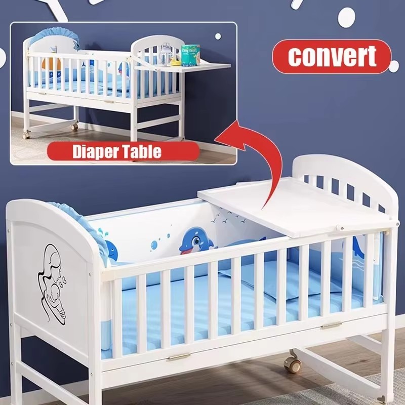 Houten babybedje met klamboe e - Baby Nursery Sale recensie en prijs