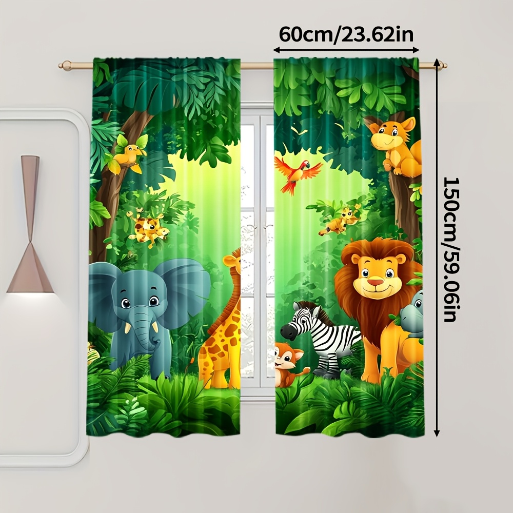 2 stuks cartoon dierengordijne - Baby Nursery Panelling recensie en prijs