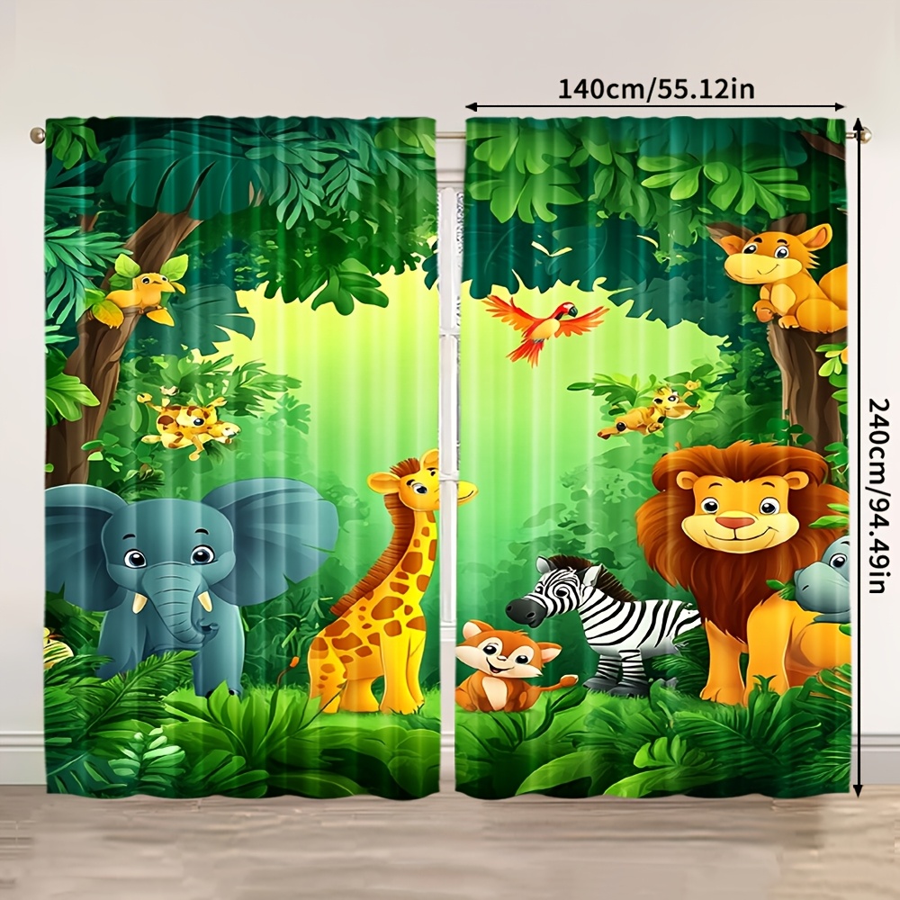 2 stuks cartoon dierengordijne - Baby Nursery Panelling recensie en prijs