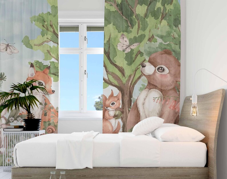 Bos Dieren Gordijnen Kinderen  - Blackout Curtain Nursery recensie en prijs