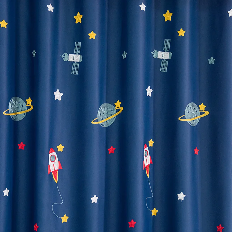 Marineblauwe Cartoon Rocket Ru - Blackout Curtain Nursery recensie en prijs