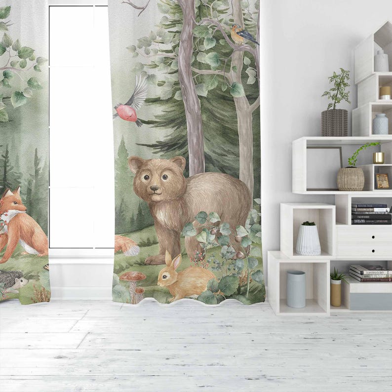 Woodland Dieren Gordijnen Kind - Blackout Curtain Nursery recensie en prijs