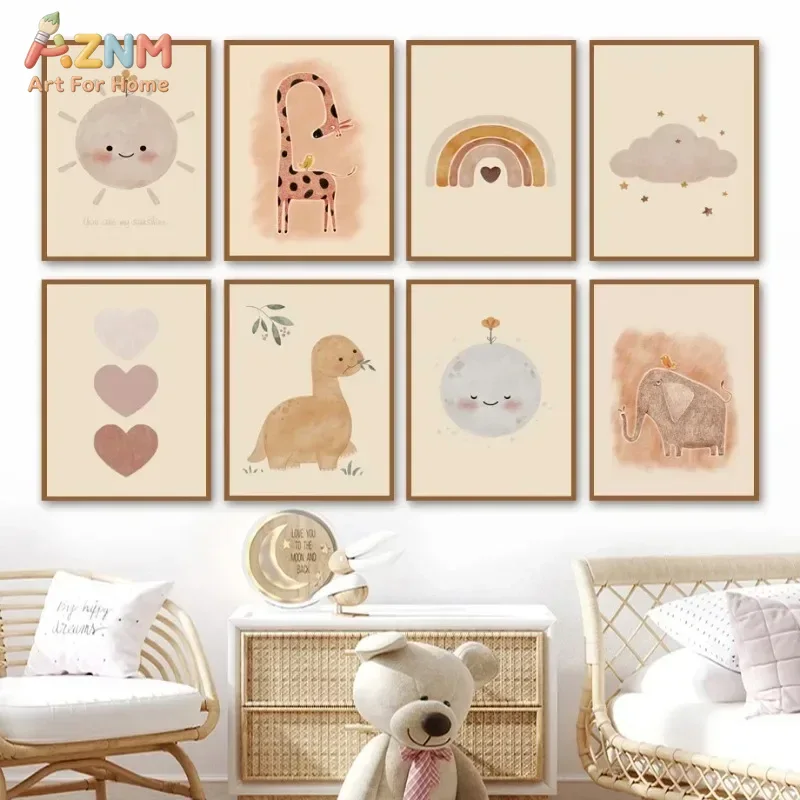 AZNM neutrale aquarel dinosaur - Baby Nursery Neutral recensie en prijs