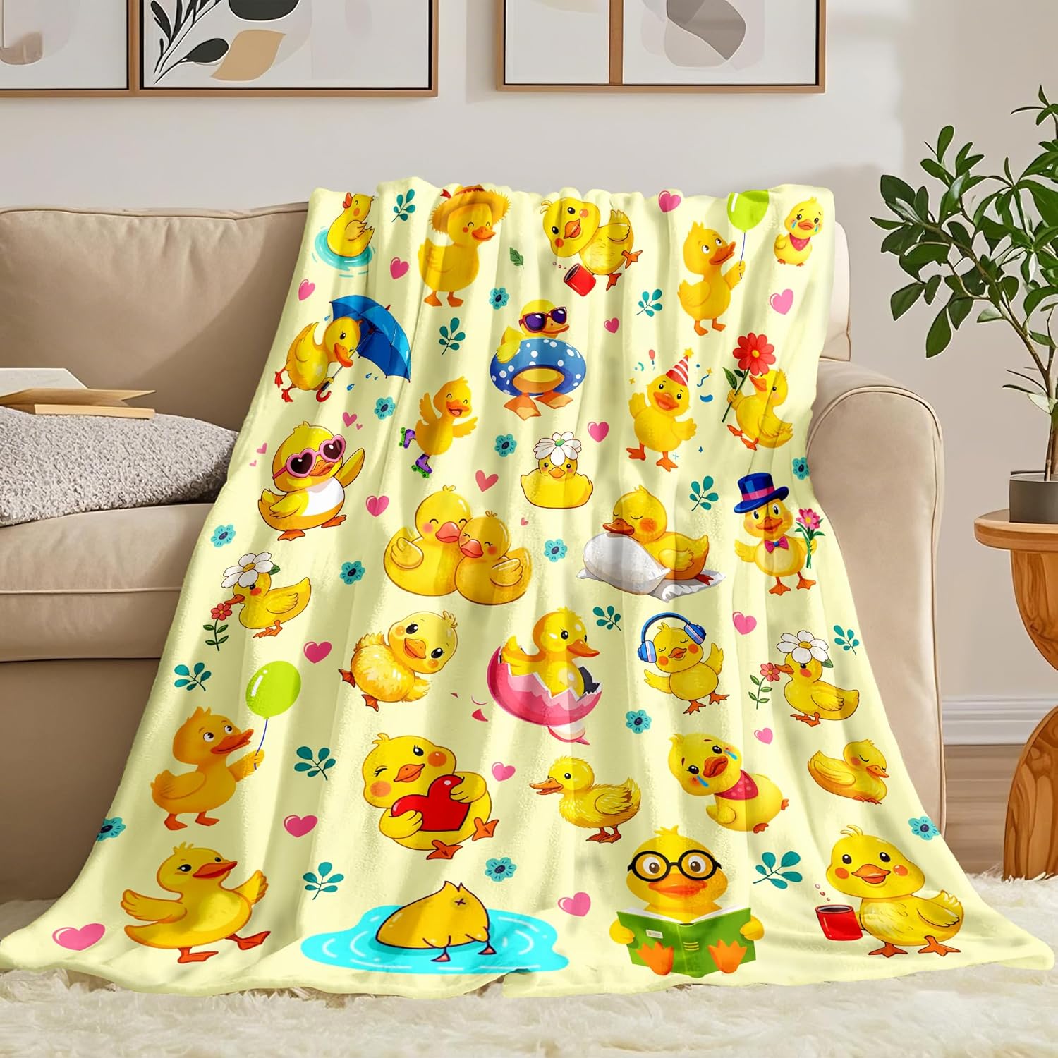 Gele kuiken dierenprint deken  - Baby Nursery Yellow recensie en prijs