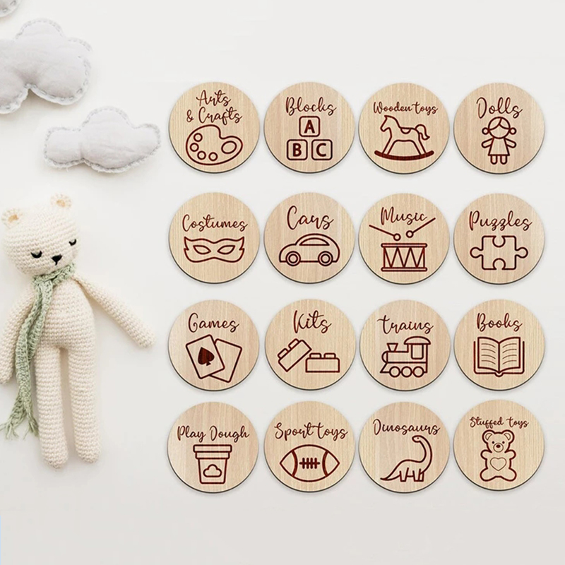 Houten opberglabels kinderkame - Baby Nursery Items recensie en prijs