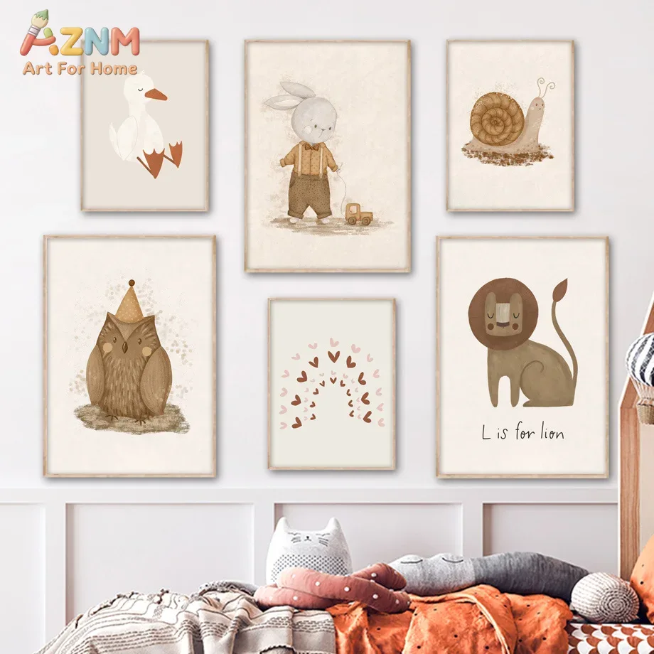 AZNM neutrale baby dieren canv - Baby Nursery Neutral recensie en prijs