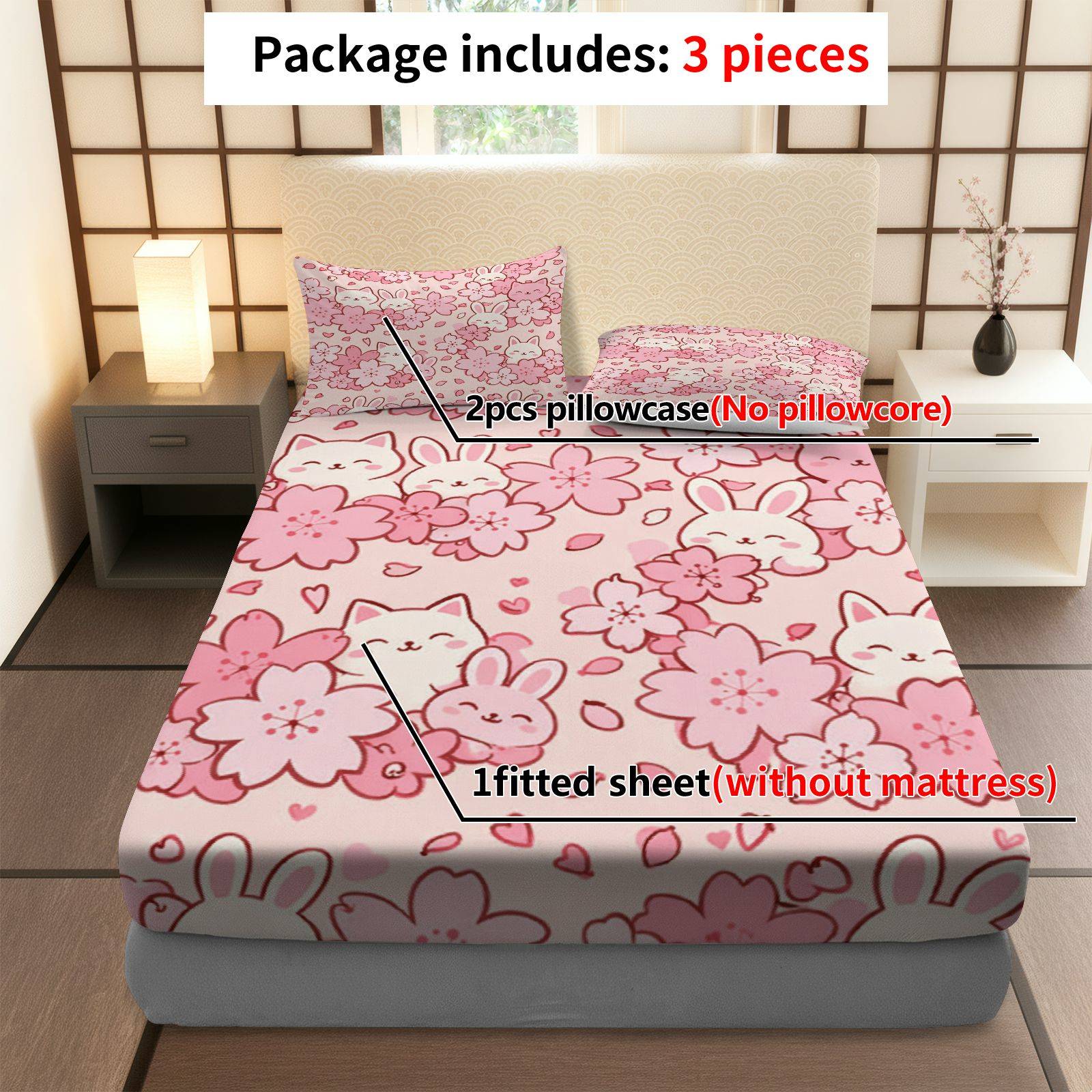 Sakura Rabbit Cat Beddengoedse - Baby Nursery Set recensie en prijs