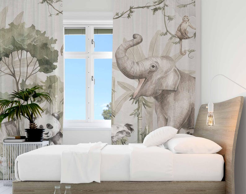 Safari Dieren Gordijnen Kinder - Blackout Curtain Nursery recensie en prijs