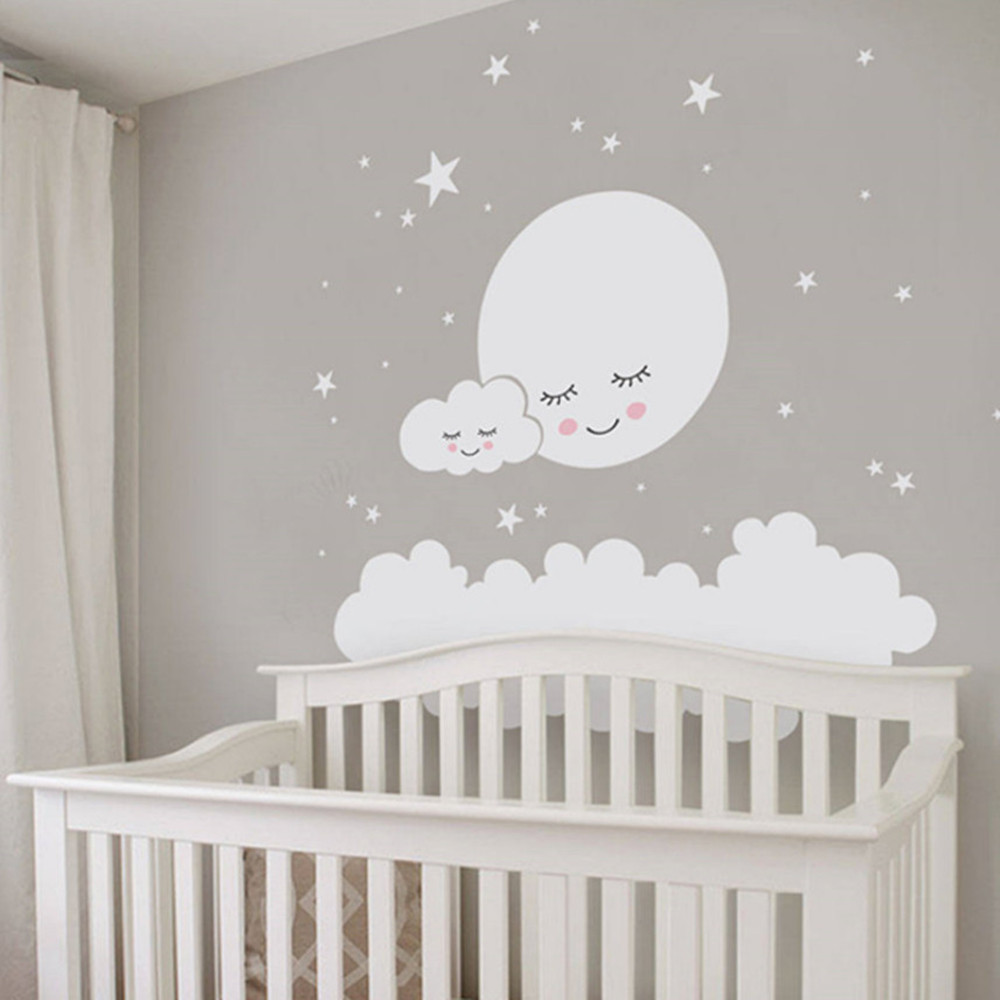 Mooie maan sterren muurtattoo  - Baby Nursery Panelling recensie en prijs